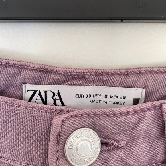 Zara Purple Denim Shorts Size 6 - Picture 4 of 4